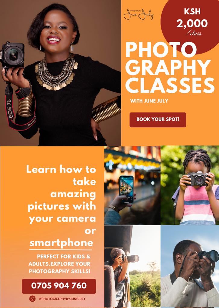 junejulyke's tweet photo. They're back!! 🤗 Photography classes are back! This time both for kids and adults, so if you're a culprit of buying the latest DSLR ,go-pro, Iphone(tunajijua🙈) and your angles and lighting still aren't  hitting, this is for you.. sign up for a class today 📸 https://t.co/y71MzMBh1n