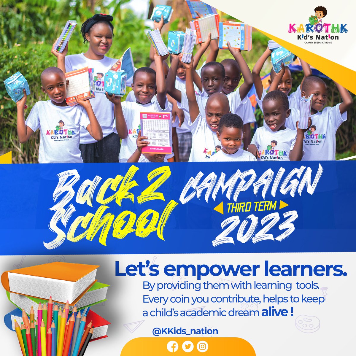 Let's make the next generation a better one
Be part of @Kkids_Foundatn
And Create a smile on the faces of young generation.
Blessed is the Hand that gives, than the one that takes ❤️

#letssaveaugandanchild
#charitybeginsathome
#EducationForAll