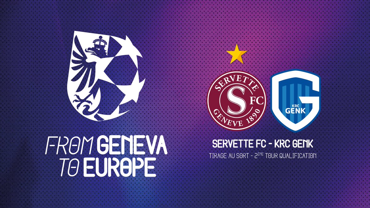 👋 @KRCGenkofficial 🇧🇪

Le Servette FC affrontera le KRC GENK pour le 2e tour qualificatif de la @ChampionsLeague  ! 💫

Le match aller aura lieu le 25-26 juillet au Stade de Genève ! 🏟

#FromGenevaToEurope