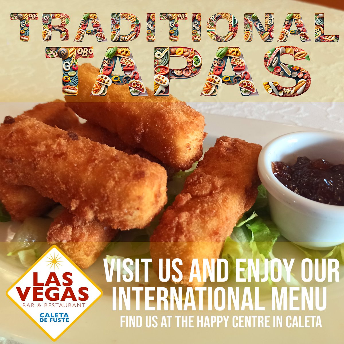 WHATISONINCALE1's tweet photo. Small Plates, Big Flavour, Endless Variety
Las Vegas in #Caletadefuste
You can find us at The Happy Centre
#LasVegasCaletaDeFuste #InternationalEats #FoodieParadise #caletadefustefood #caletadefusterestaurant #visitcaletadefuste #fuerteventura #tapas #burges #pizza #homemadepizza https://t.co/ZlLkSZg1JW