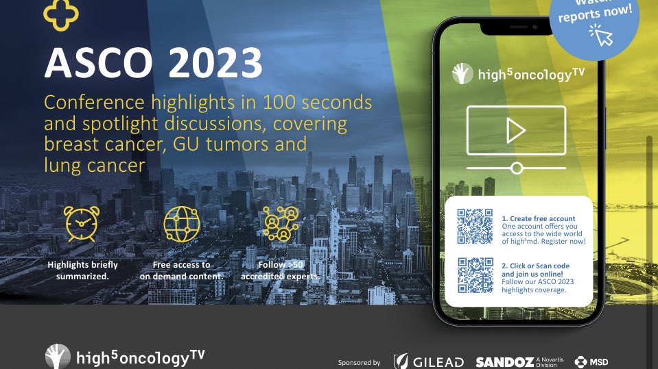 Check new data from ASCO2023 on High5Oncology and listen to me nterpretations from international experts!