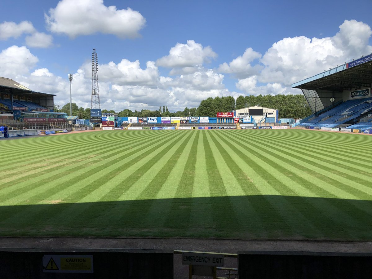 First cut of the new pitch at BP 😍 #cufc