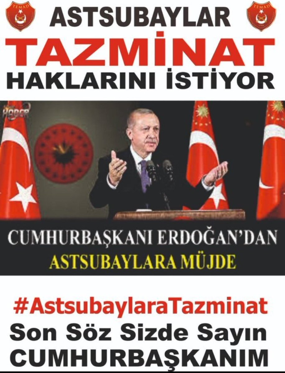 Astsubay TSK Personel K. Md. 3, 4, 85c, 89, 117, 118, 124 vb. gereği kadrolarında teknik, sınıf ve branş uzmanlıklarına göre görev yapar
Emeklilikte TAZMİNAT haklarıdır. 
<a href="/RTErdogan/">Recep Tayyip Erdoğan</a>
<a href="/kilicdarogluk/">Kemal Kılıçdaroğlu</a> <a href="/temadankara/">TEMAD Genel Başkanlığı</a> <a href="/TBMMGenelKurulu/">TBMM Genel Kurulu</a> <a href="/TBMMresmi/">TBMM</a> <a href="/Akparti/">AK Parti</a> <a href="/herkesicinCHP/">CHP 🇹🇷</a> <a href="/MHP_Bilgi/">MHP</a>