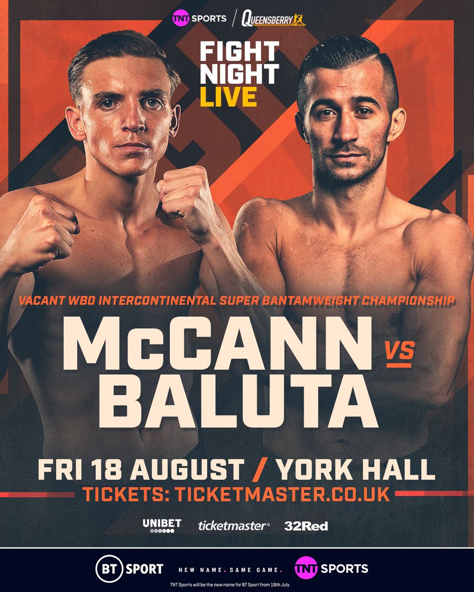 Tickets are on sale now!

Get yours now to not miss what will be a cracking Friday night of boxing!

Tickets on sale here ➡️ bit.ly/McCannBaluta