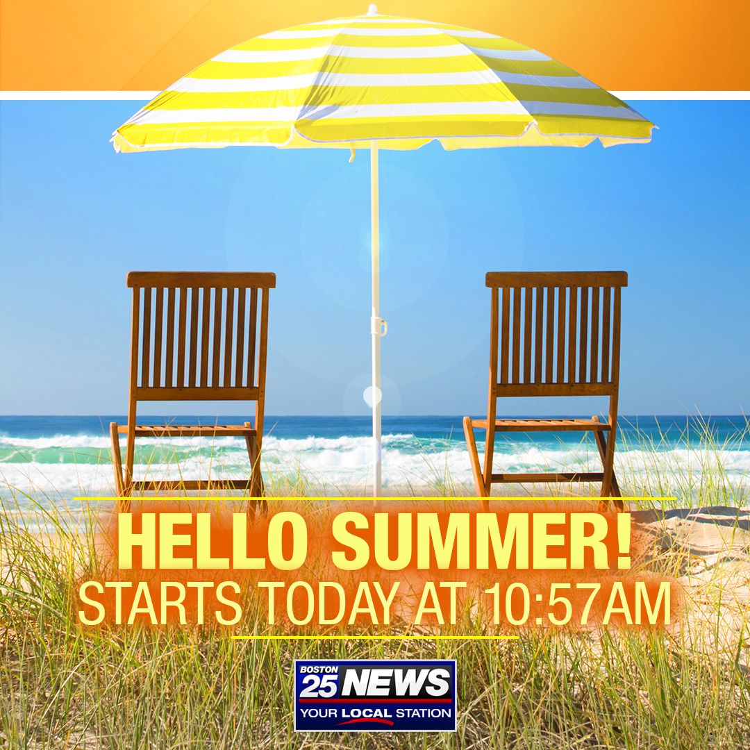 boston25's tweet photo. ☀️🏖️ Happy first day of summer! The solstice officially arrives at 10:57 AM.  https://t.co/qTIMVzvZoW https://t.co/5iowHbjkSb