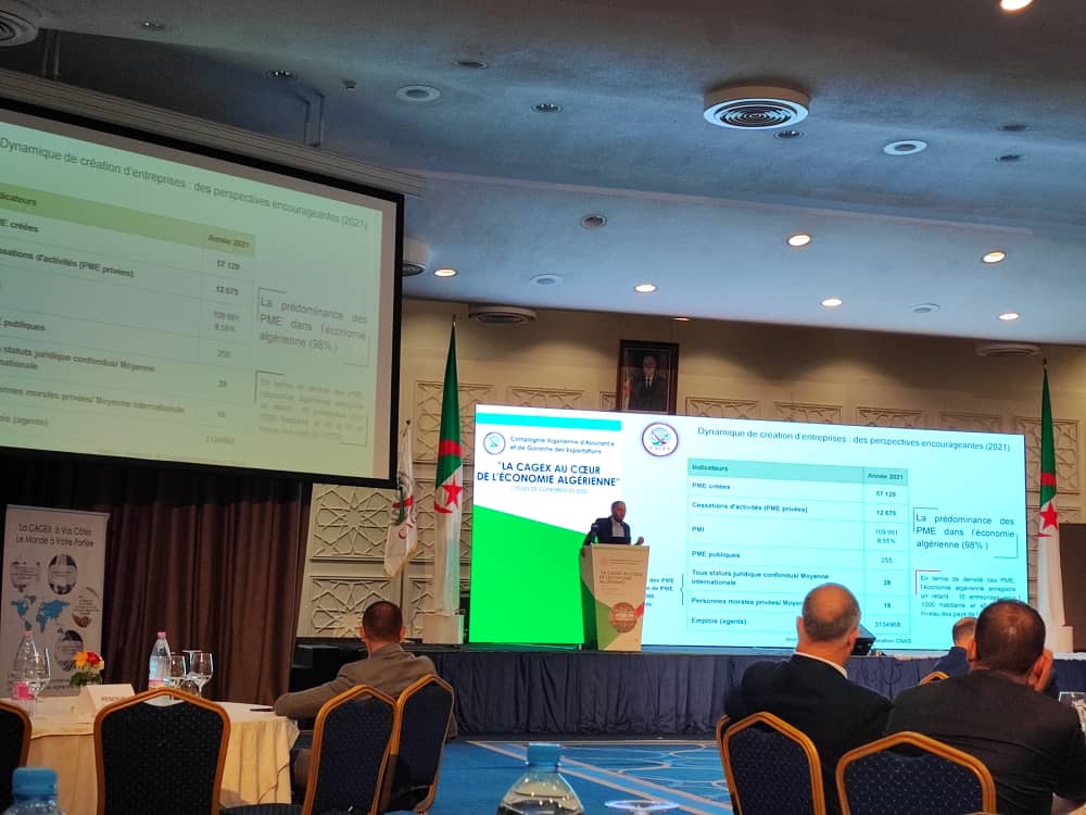 cciaf_actu's tweet photo. 👉La @cciaf_actu participe ce matin à la conférence organisée par la @CAGEX sur le thème " La #CAGEX au cœur de l'économie algérienne."
🎯Une initiative très intéressante d'échanges sur le développement de l'économie algérienne et les perspectives export. https://t.co/SkcPGBjtpQ