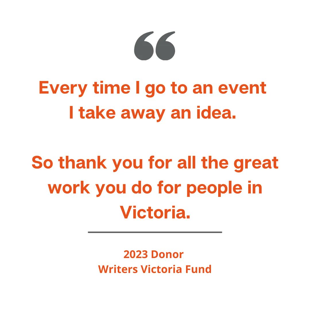 Writers_Vic's tweet photo. Writers need more than words. Your donation to the Writers Victoria Fund gives emerging writers facing financial and social barriers access to the support, connection and professional development they need. Make a tax-deductible donation today: https://t.co/GaSRtJm6lw https://t.co/6TeLIb4sNO