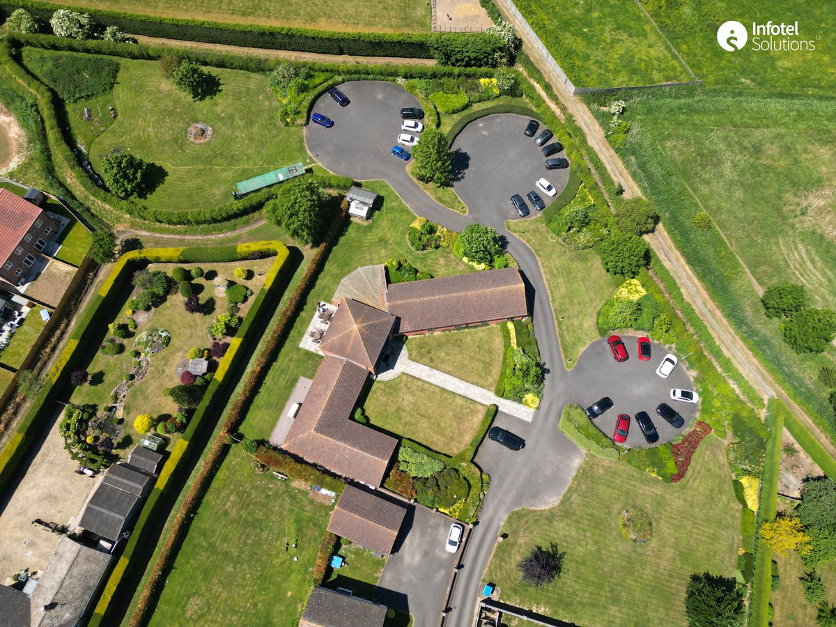 We're delighted to share this aerial view of our Lincolnshire HQ, DFC House.

Thank you to Liz for keeping our gardens looking beautiful. We're ready for summer! ☀🌳

#infotelhq #summergardens #thankyou #droneshot #aerialphotography #aerialview
