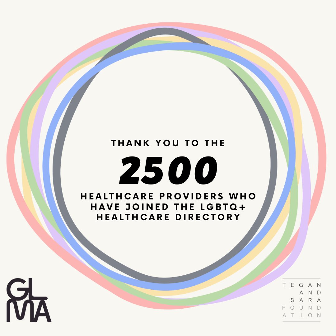 Celebrating a Milestone! 🎉 We're thrilled to announce that the #LGBTQHealthcareDirectory now includes 2500 providers across the USA & Canada! 🏳️‍⚧️🏳️‍🌈 Check out affirming care providers near you: lgbtqhealthcaredirectory.org #InclusiveHealthcare #PrideInHealth @teganandsarafdn