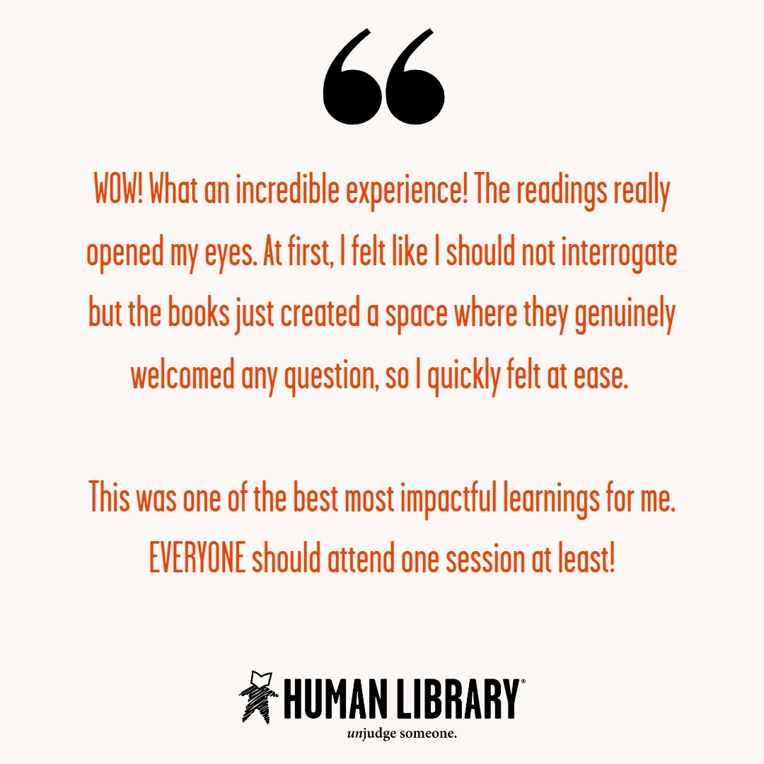 TheHumanLibrary's tweet image. Another great review from a Reader 🤩
#HumanLibrary #ReaderReview #UnjudgeSomeone
