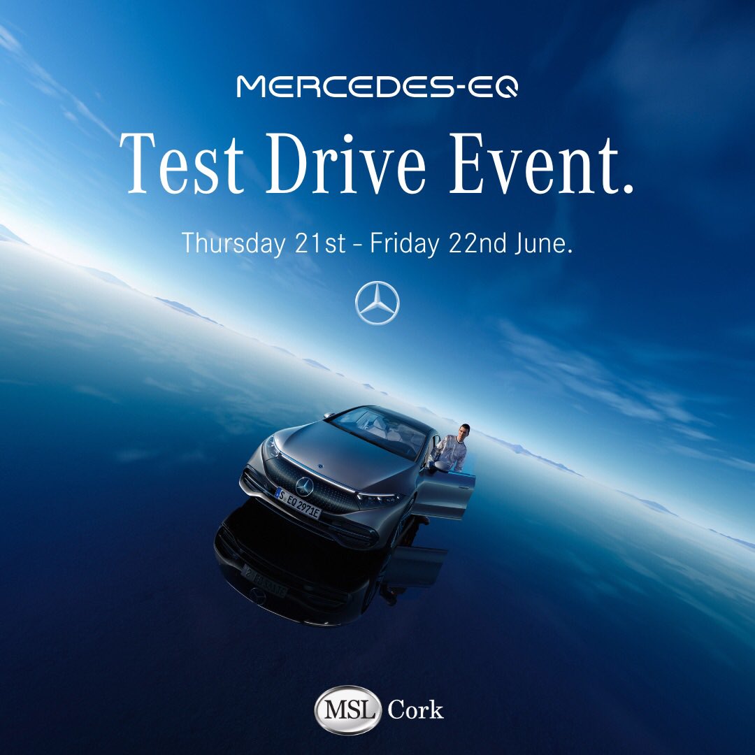 Come and test drive the full Mercedes Benz EQ Range this Thursday &amp; Friday (22nd &amp; 23rd of June) from 10am to 5pm here at the Westlodge Hotel Bantry 🤩