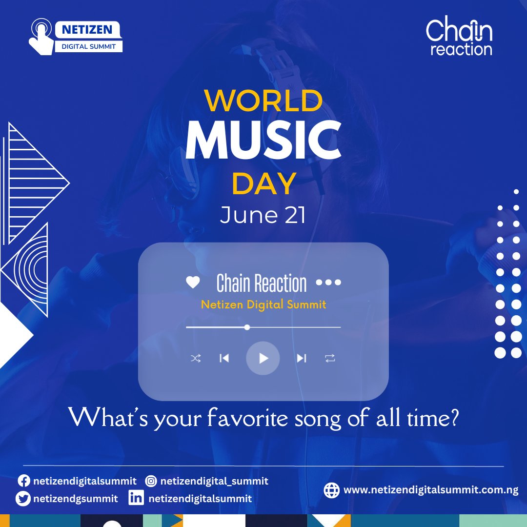 Netizendgsummit's tweet photo. What's your favorite song of all time?

#WorldMusicDay
#WorldMusicDay2023
#NetizenDigitalSummit2023 https://t.co/MvQdagvvwe