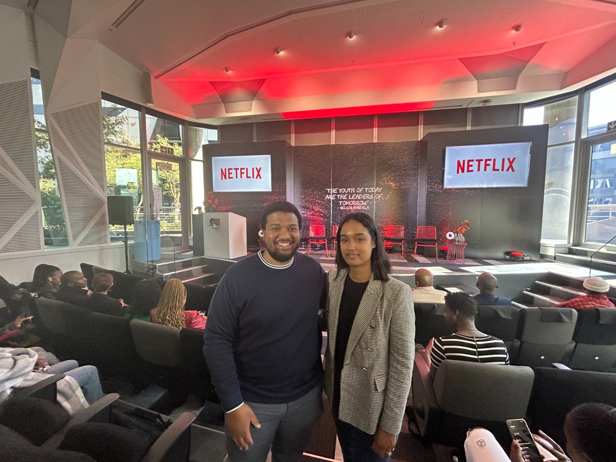 DIFF's Andrea Voges at @NetflixSA & @mailandguardian Youth Brunch in Johannesburg. Photographed with the director of PRIME, Thabiso Christopher, premiering at #DIFF2023 next month!