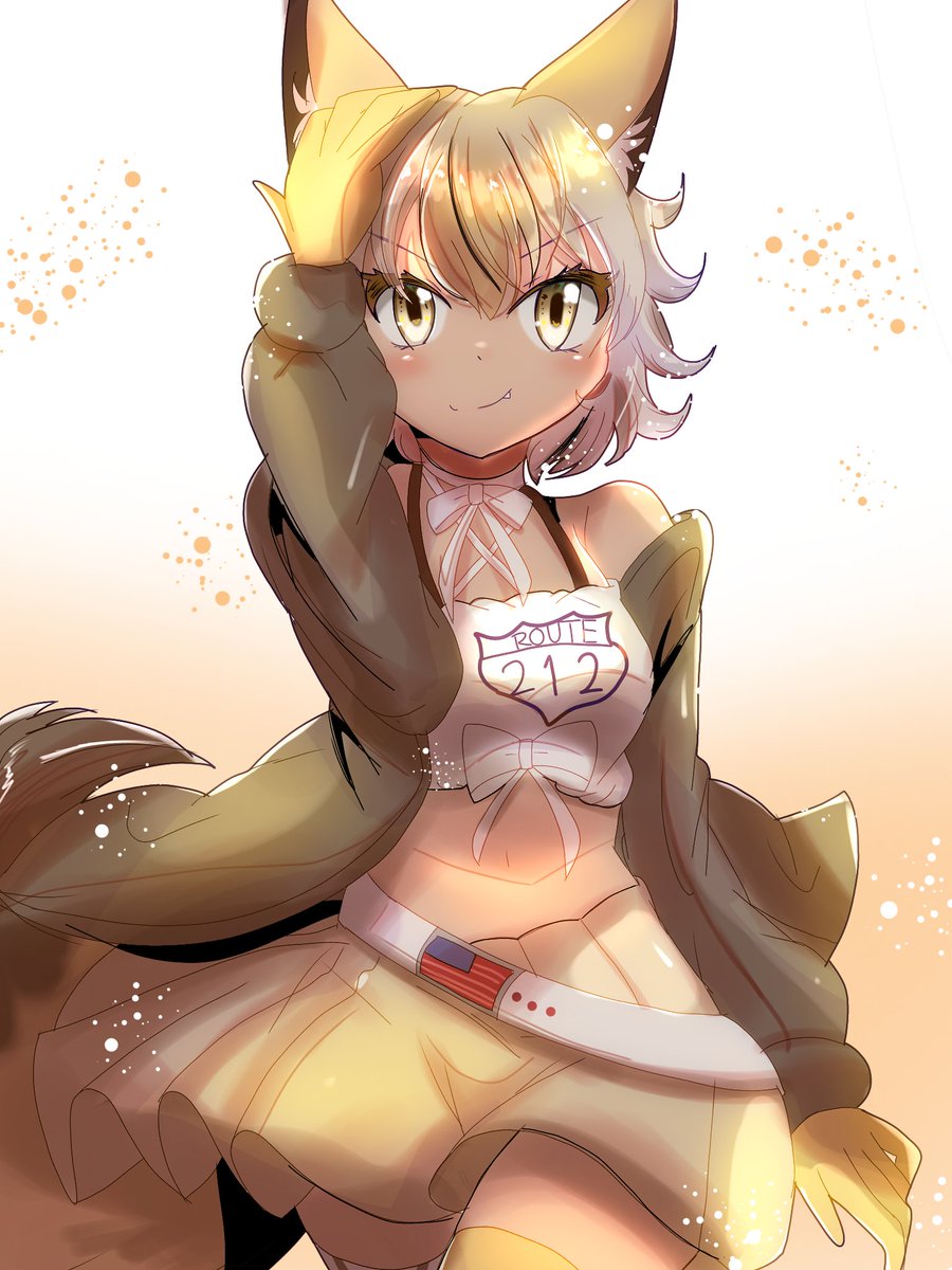 1girl animal ears tail wolf tail wolf ears skirt blonde hair  illustration images