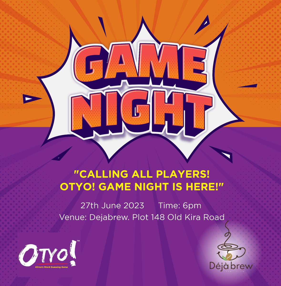 Eid Al Adha has been confirmed for 28th June 2023!

Gear up for an epic game night before the long-awaited public holiday. 

Let the fun and friendly competition begin!

#theotyogame #gamenight #letsplay #Africangame #wordgame #publicholiday #tribes