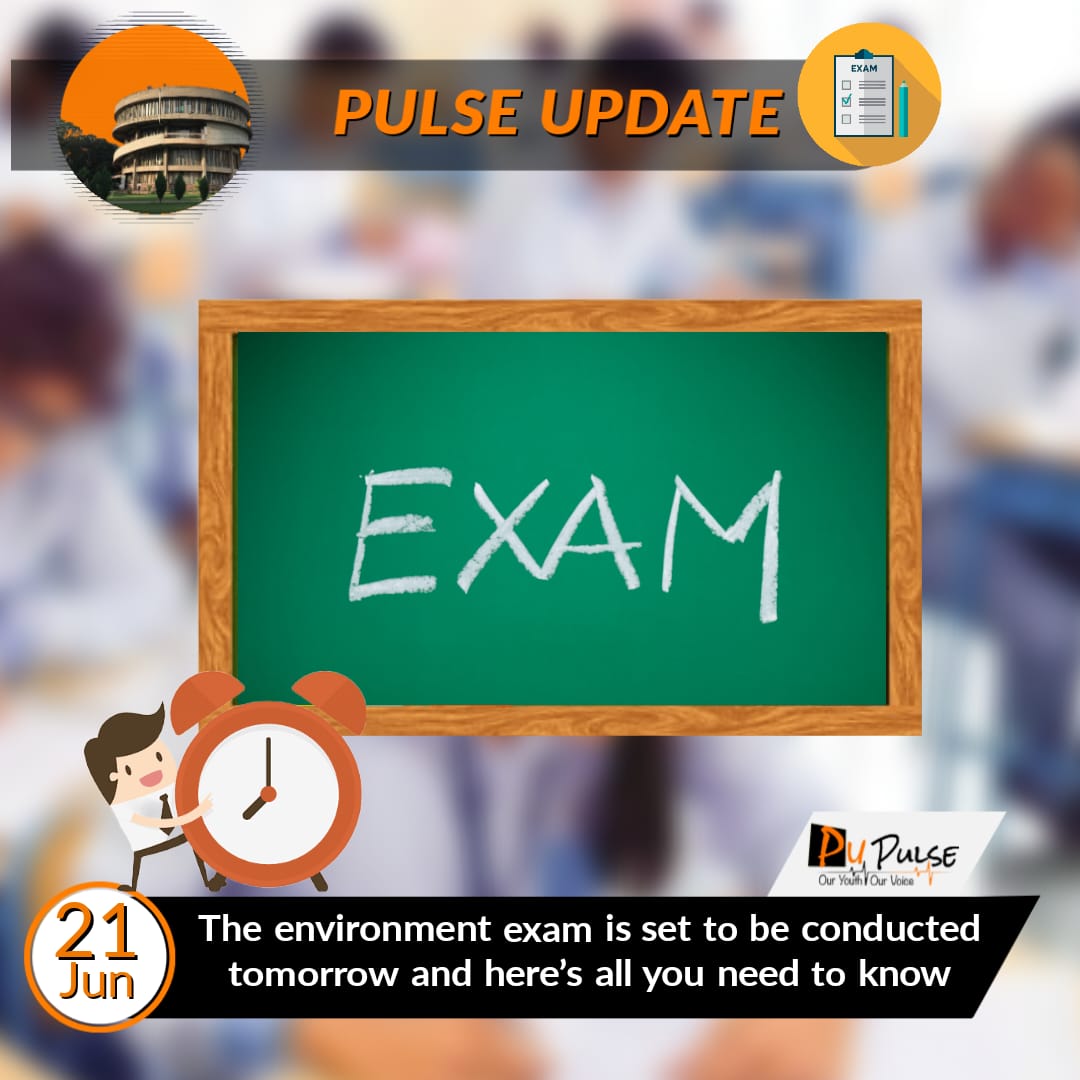 pu_pulse's tweet image. The environment exam is set to be conducted tomorrow i.e. June 22 (Thursday) for the session May 2023. 
#pupulse #updates