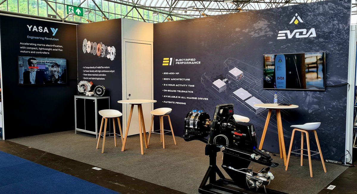 YASA Ltd (@yasamotors) on Twitter photo Our leadership in accelerating electrification and electric motor technology continues on the water this week. Great to be with EVOA Propulsion at Electric Hybrid Marine Expo, showcasing our axial-flux motors and control systems. Find us on Stand 1285. #axialflux #electricmarine Our leadership in accelerating electrification and electric motor technology continues on the water this week. Great to be with EVOA Propulsion at Electric Hybrid Marine Expo, showcasing our axial-flux motors and control systems. Find us on Stand 1285. #axialflux #electricmarine