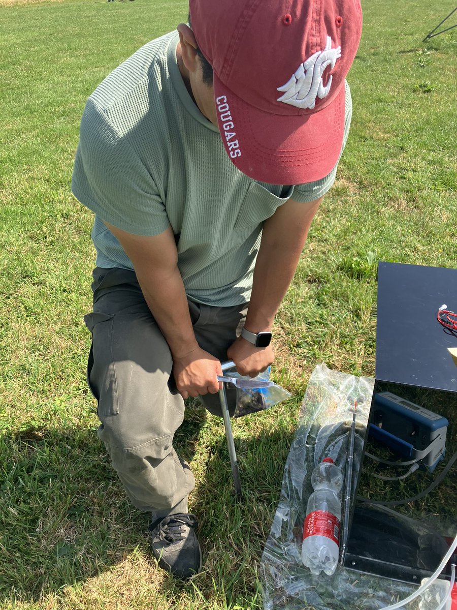 Happening now, our ‘after the rain’ measurement! Our manual CO2 readings very clearly show a big increase in soil respiration, and so does the eddy covariance tower. 

(Also: 🎶 it’s my birthday and I’ll measure if I want to 🎵)