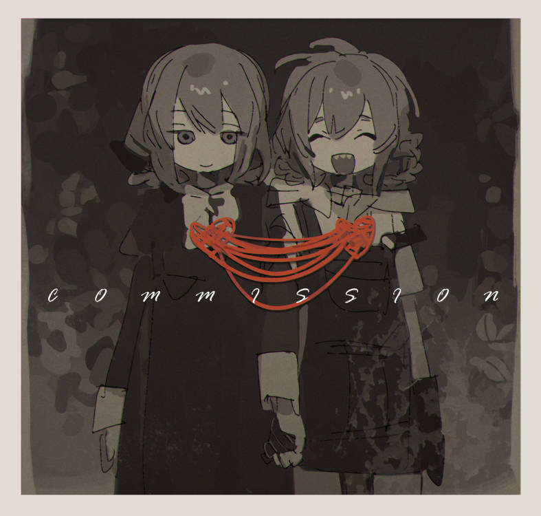 2girls multiple girls smile dress closed eyes long sleeves holding hands  illustration images