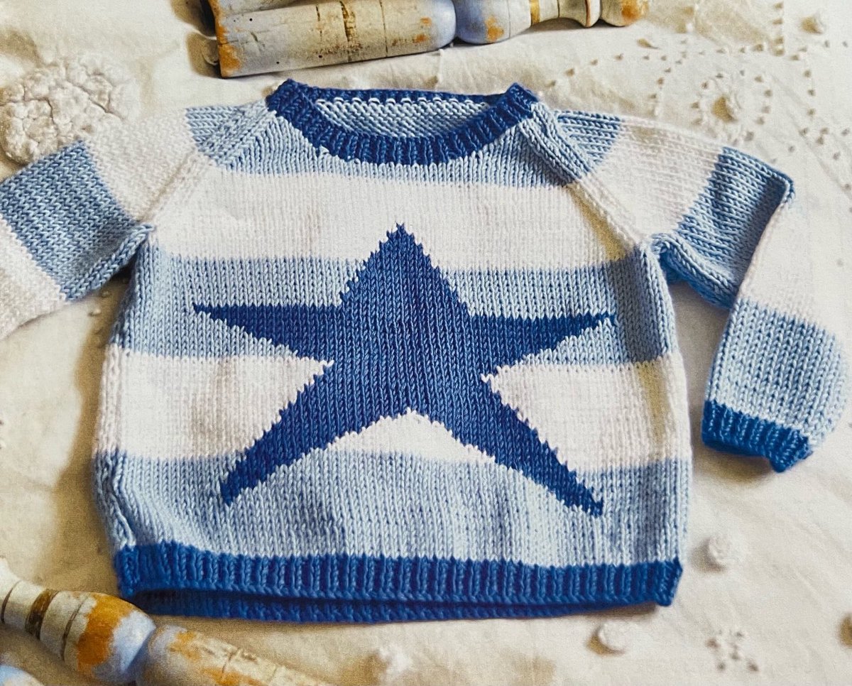 Knitted Childs Little Star Jumper  Pattern ✨⭐️✨ #MHHSBD #star #jumper#yarn #elevenseshour #wip #knit #Craftbizparty #summer #cushion #shopindie etsy.com/listing/132514…