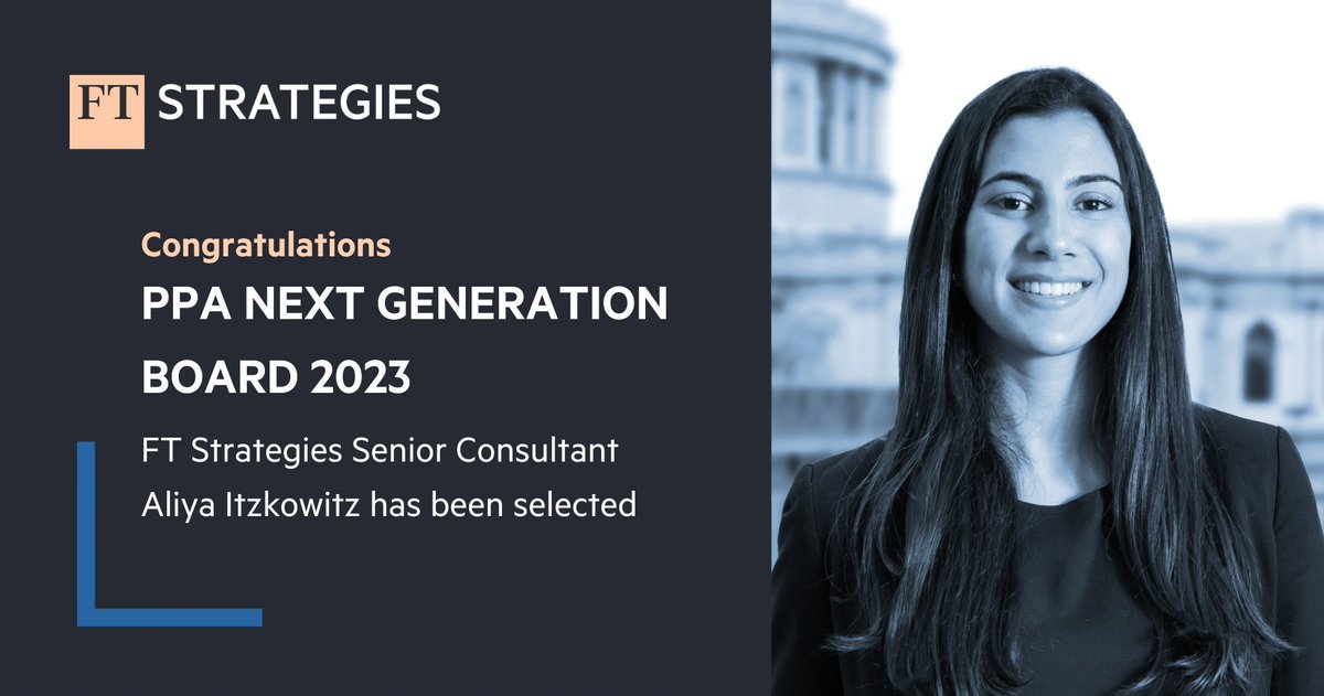 FtStrategies's tweet photo. 👏 We're proud to announce FT Strategies Senior Consultant Aliya Itzkowitz has been selected for PPA's Next Gen Board. She joins a cohort of sixteen rising stars working with @PPA_live to shape the future of the specialist interest media sector: https://t.co/loRWx5iNx7 @itz_aliya https://t.co/ZPaTr1lFNs