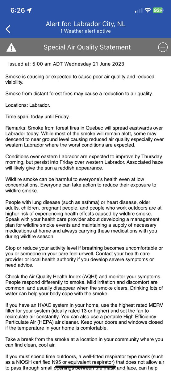 #nlwx #labrador #nlhealth she’s already a bit Smokey back home by some of the pics I’ve seen on Facebook.