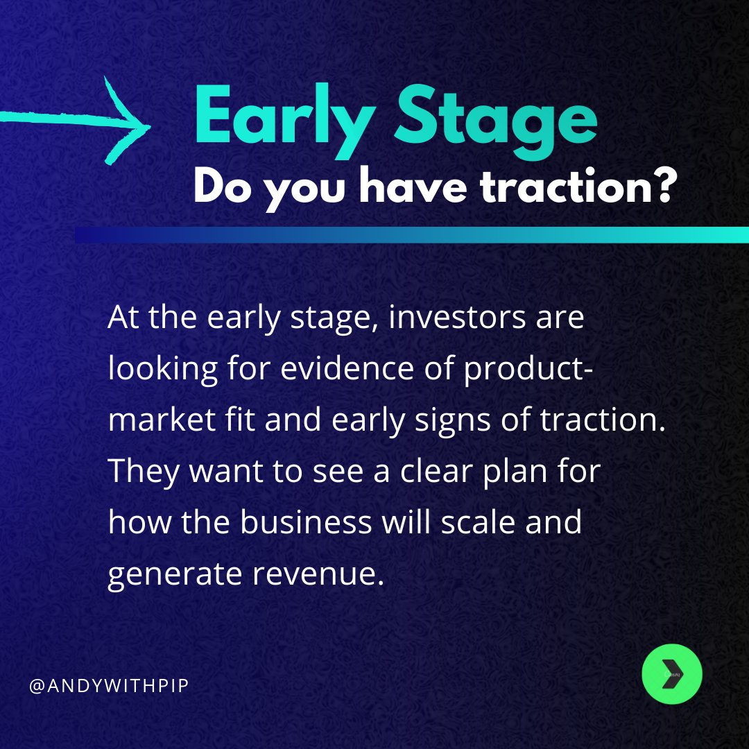 If you're seeking funding for your startup, it's important to understand what investors are looking for at each stage of your business. Check below for my quick breakdown. (1/2)

#Funding  #saudientrepreneurs #startupsuccess #saudistartups
