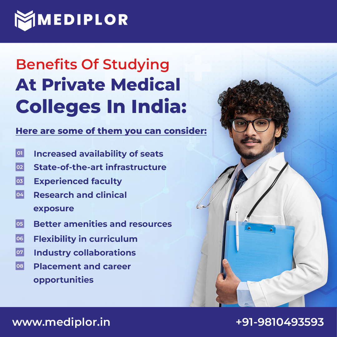 There are many benefits of Studying #medicine from Private medical colleges in India.

Get the proper guidance from Mediplor and support to study in Private medical colleges.

#mbbs #neetug #neetug2023 #medicalcolleges #privatemedicalcolleges #neetconsultants #neetcounselling