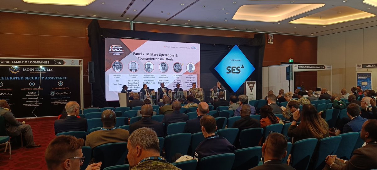 PnyxLtd's tweet image. #ASEC2023 Panel 2 Chaired by @SES_Satellites on #Military Operations #CounterTerrorism with Col Ahmed Abdo @cissaau Khalid Abdelrahman @IGADISSP MajGen Gold Uhuoma Chibuisi @MNJTFOfficial COL Matthew Kopp @SETAF_Africa &amp;amp; Thomas Kontogeorgos @UN_OROLSI @UNPeacekeeping #cooperation