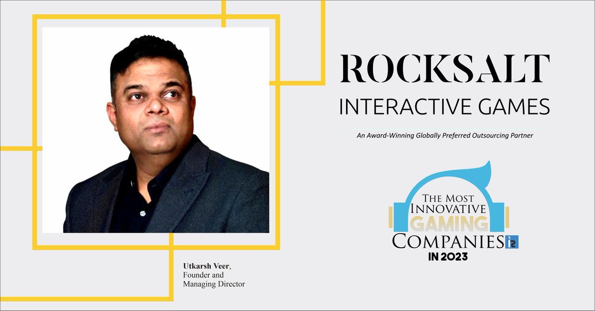 <a href="/karsh_01/">Utkarsh Veer</a> is the Founder and Managing Director <a href="/RocksaltI/">Rocksalt Interactive</a>.
The Rocksalt specialties include 3D and 2D game art, concept and marketing art, animation, AR VR, VFX, and asset integration services. 

Read more: bit.ly/3Xk4Zhf