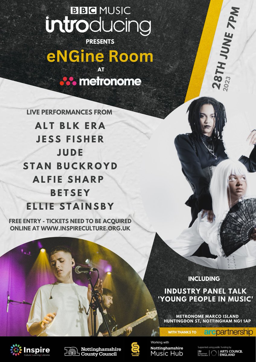 BBC introducing presents eNGine room at Metronome, Nottingham! 

Catch me playing this 7:30pm just for a few songs. 
Free entry, tickets required