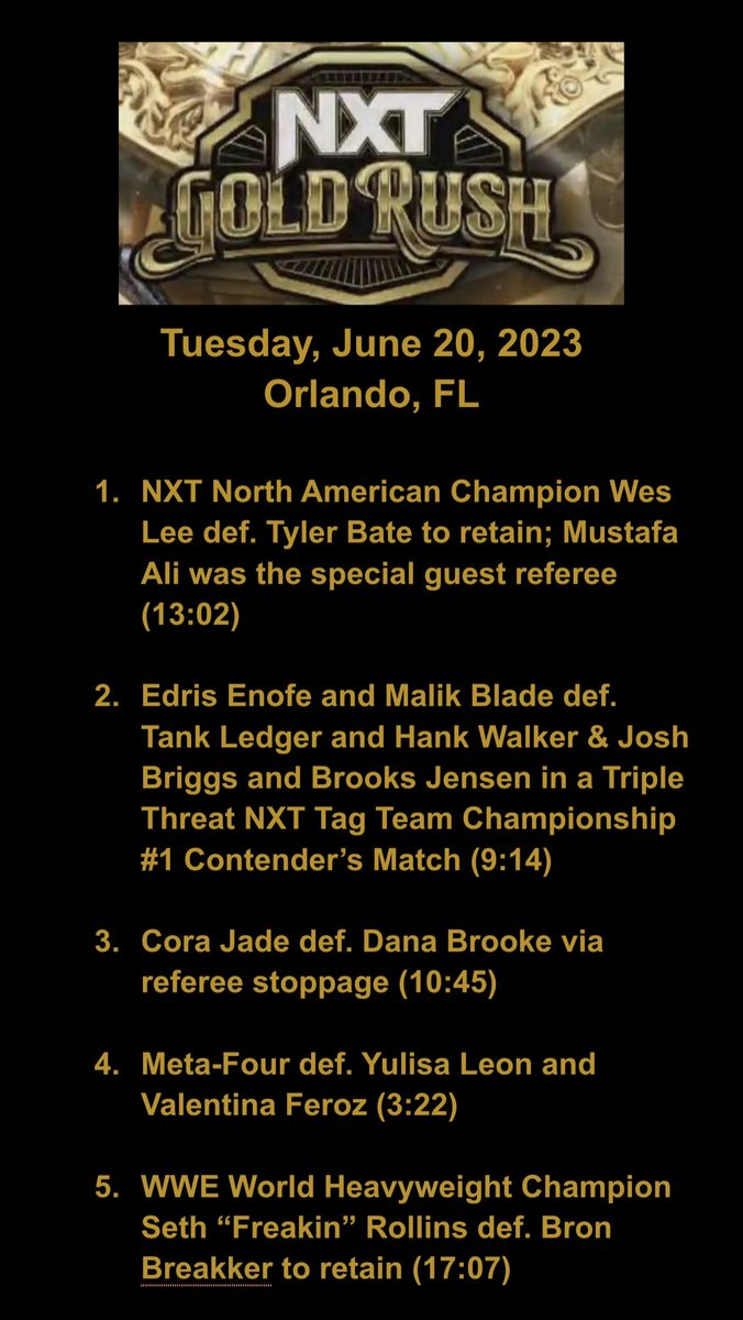 #wwe #wwenxt #nxtgoldrush #carmelohayes #baroncorbin #bronbreakker #weslee #gigidolin #corajade #tiffanystratton @WWE @WWENXT #sethrollins