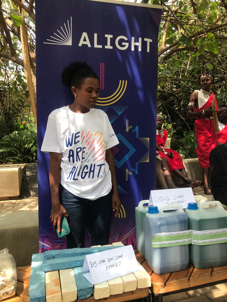 AlightRwanda's tweet photo. Alight participated in the World Refugee Day Exhibition in Kigali. We were delighted to have the Minister of Disaster Management visit our stand! #FindOthers #ChooseOptimism https://t.co/a7Y1lnAE3O