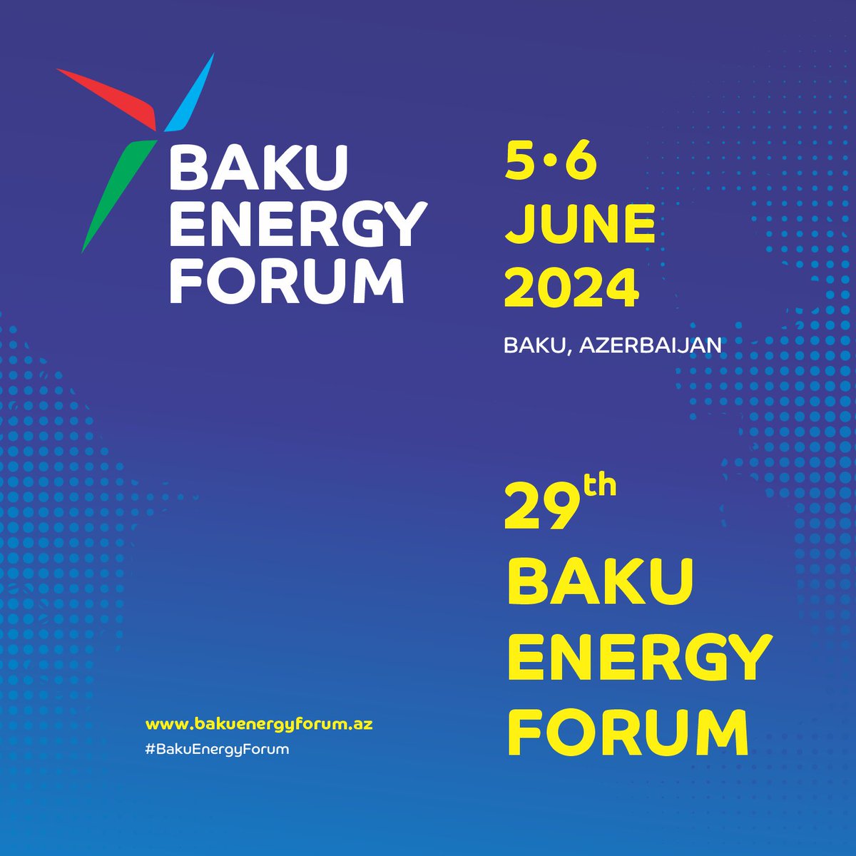 🇦🇿 29-cu Bakı Enerji Forumunun keçirilmə tarixini sizə təqdim edirik. 2024-cü ildə görüşənədək!
-
🇬🇧 We present you the date of the 29th Baku Energy Forum. See you in 2024!

#BakuEnergyForum #BakuEnergyWeek #Seeyounextyear