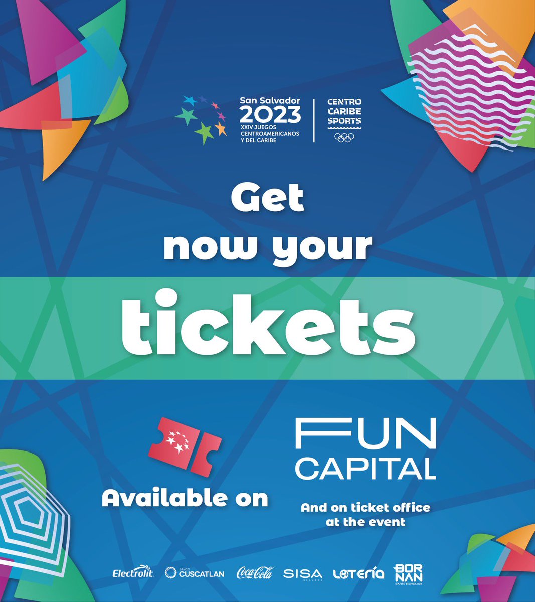 SSalvador2023's tweet photo. 🎫🇸🇻
𝐈𝐓’𝐒 𝐓𝐈𝐌𝐄 𝐓𝐎 𝐁𝐔𝐘 𝐘𝐎𝐔𝐑 𝐓𝐈𝐂𝐊𝐄𝐓𝐒!
Don't miss out on being part of this great sports festival! Get your tickets for sporting events in San Salvador 2023 now at https://t.co/OBTdVWSBae
#SanSalvador2023 #ItsTimeToGoBeyond https://t.co/OrlKd1CSrD