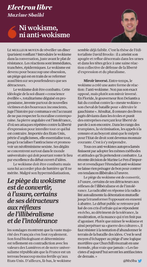 Le #wokisme et l'anti-wokisme sont devenues les deux faces de la même pièce illibérale.

Ma chronique pour <a href="/lopinion_fr/">l'Opinion</a> ⬇️