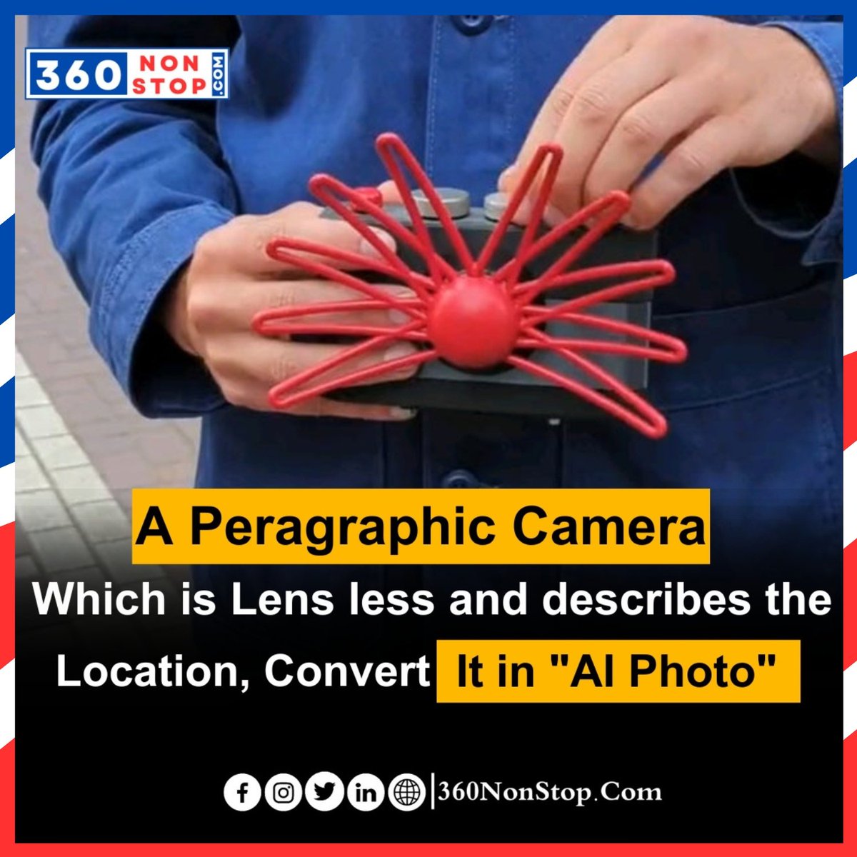 A Peragraphic Camera Which is Lens Less And Describes The Location ,Convert it in AI Photo.

#PeragraphicCamera #AIEnhancedPhotos #SmartImaging #NextGenPhotography #InnovativeTechnology #LocationDescription #AIAssistedPhotography #RevolutionaryCam #VisualIntelligence #360nonstop
