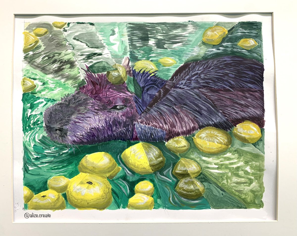 alize_create's tweet photo. Starting off my Twitter career in the right direction — with my capybara painting  🥳
•
•
•
•
•
•
•
•
#art #painting #artclass #capybara #capybaras
#capys #studioart #artwork #artworks #paint #artistsoftwitter #capybaralove #painter #ArtistOnTwitter #paintings https://t.co/hTGdNoAsLx
