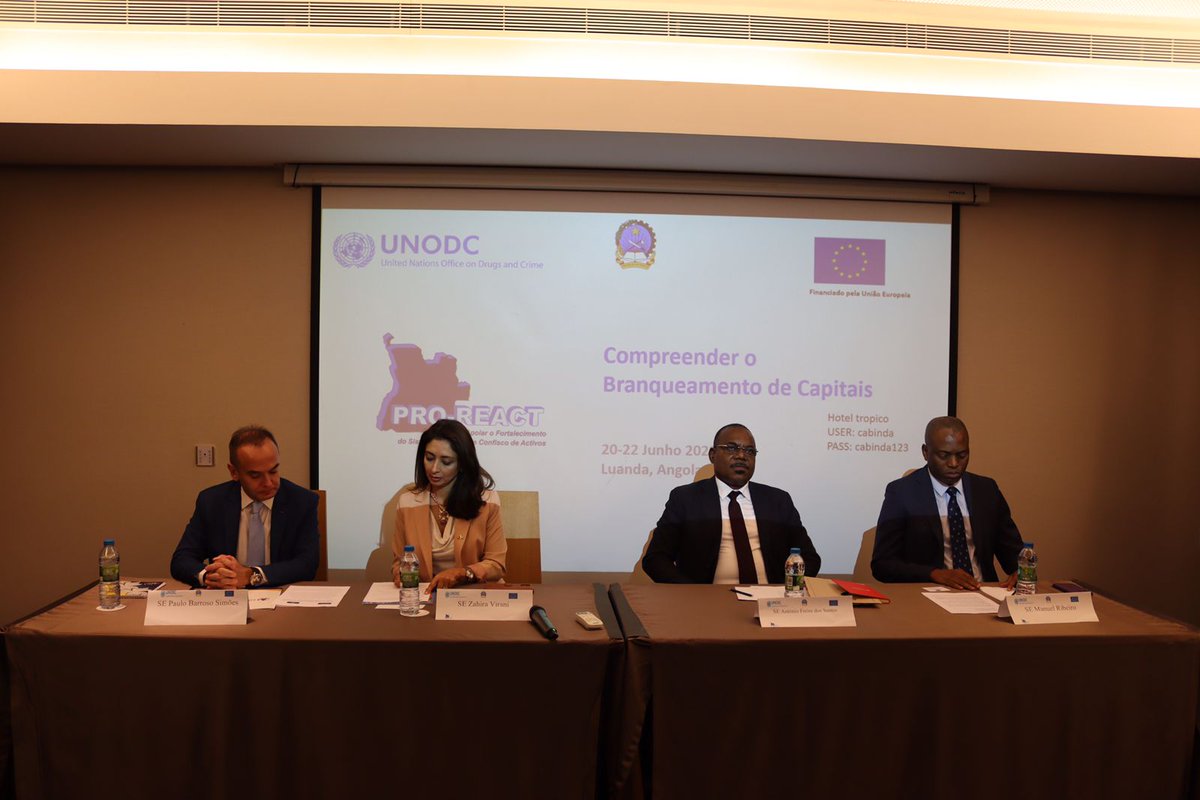 These days @UNODC_ROSAF & @UNODC_AML  in #partnership with 🇦🇴 #FIU are running a Workshop on Understanding Money Laundering for Civil Society and Private Sector. The goal: enhance cooperation with authorities to combat #organizedcrime. #PRO.REACT funded by @UEemAngola 
🇺🇳🇦🇴🇪🇺