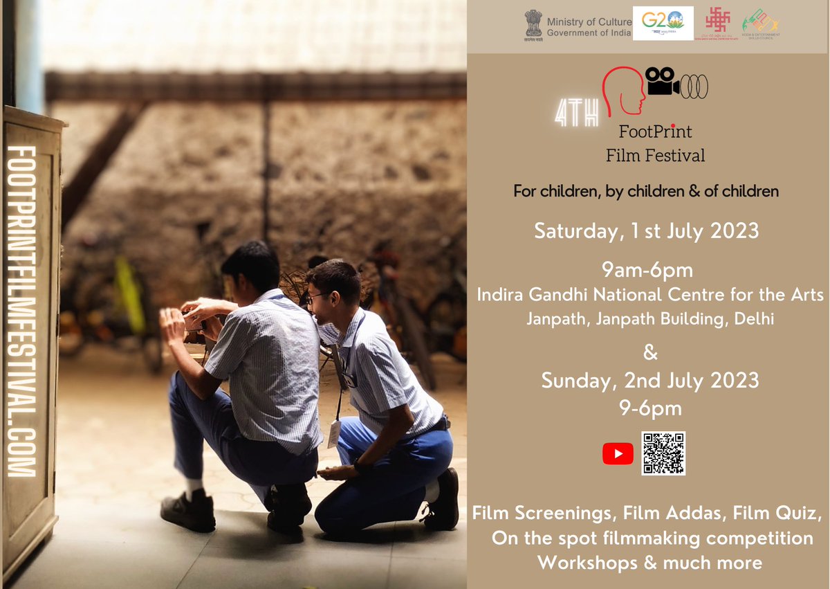 A warm invitation to all film enthusiasts to attend the 4th Footprint Film Festival, which is being organised in collaboration with Indira Gandhi National Centre For the Arte on the 1st of July  and on the 2nd of July on our YouTube channel from 9am -6pm.

Footprint Film Festival…