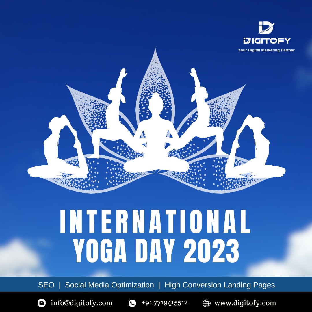 Digitofy wishes you a very happy International Yoga Day 2023.

This year, the theme for International Yoga Day 2023 is 'Yoga for Vasudhaiva Kutumbakam'.

#yoga #yogaday2023 #health #welness #internationalyogaday2023 #happiness #stressfree #harmony #vasudhaivakutumbakam