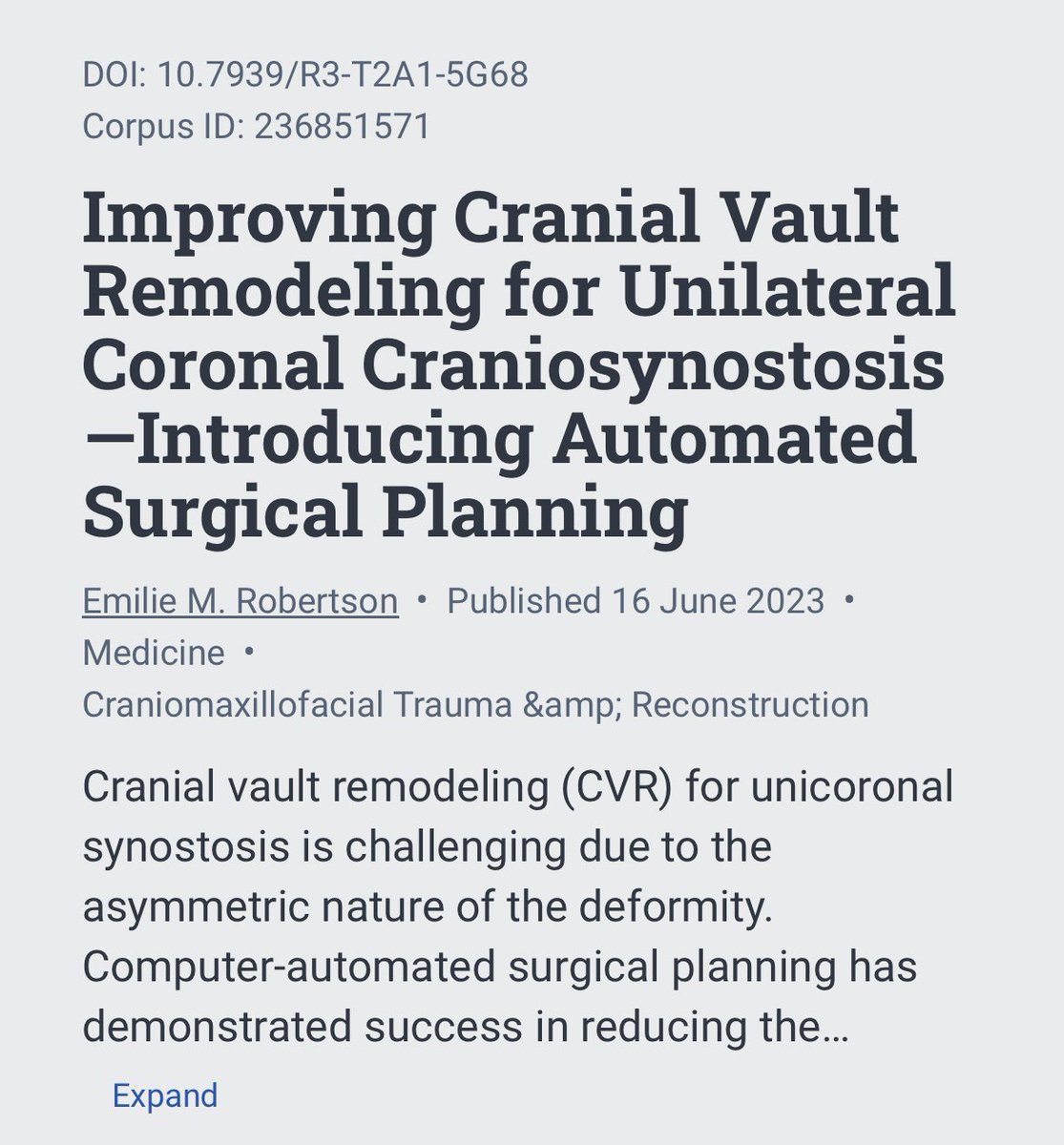 Simple, accessible, and affordable techniques in automated surgical planning

🔗 semanticscholar.org/paper/Improvin…