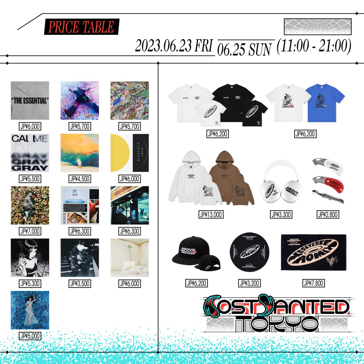 AOMGOFFICIAL's tweet photo. AOMG 2023 MOST WANTED TOKYO
⠀
PRODUCT PRICE TABLE
⠀
SHIBUYA PARCO 3F
(15-1 UDAGAWACHO, SHIBUYA CITY, TOKYO 150-0042, JAPAN)
⠀
#AOMG #AOMGMOSTWANTED
#AOMGMOSTWANTEDTOKYO
#PARCO #SHIBUYAPARCO https://t.co/eeegBAysmU