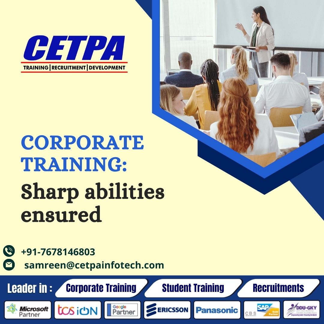 We, at CETPA, assist organizations and their workforce in protecting each other, uplifting each other, and working together.

Click Here: bit.ly/3kMmuHY

#cetpainfotech #corporatetraining #corporatelife #training #learning #onlinetrainingprogram #onlinetraining #career