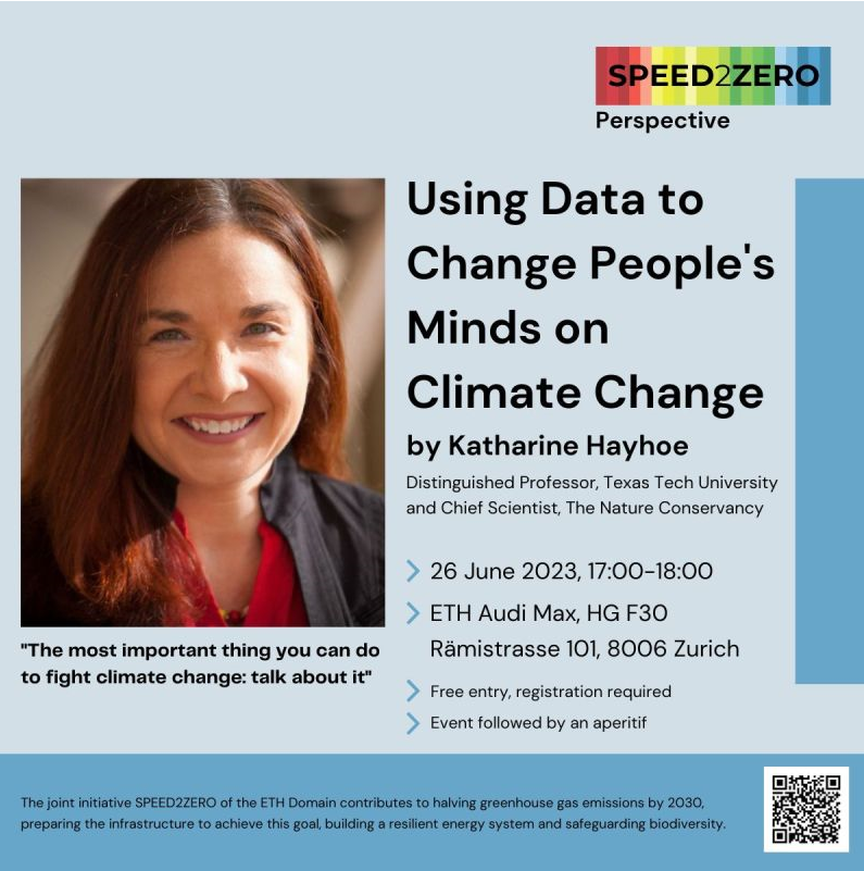 Want to hear and meet the award-winning climate scientist, communicator and @nature_org chief scientist @KHayhoe in Zurich? Spread the word! Let‘s fill the @ETH_en Audimax on Mon June 26! Drinks, food, network. Free, registration required.