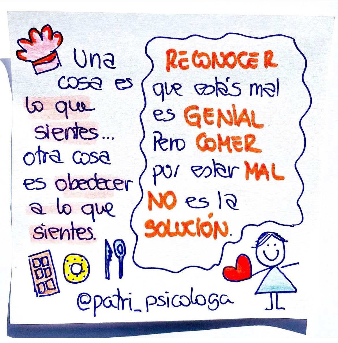 📌Las emociones hablan. Saber escucharlas nos ayuda a dar solución a muchos de nuestros conflictos.

Pero si “tapas” tus emociones con comida basura, alcohol, consumismo… no solucionas tu problema ni te hará sentir mejor. 

👉🏻 patripsicologa.com