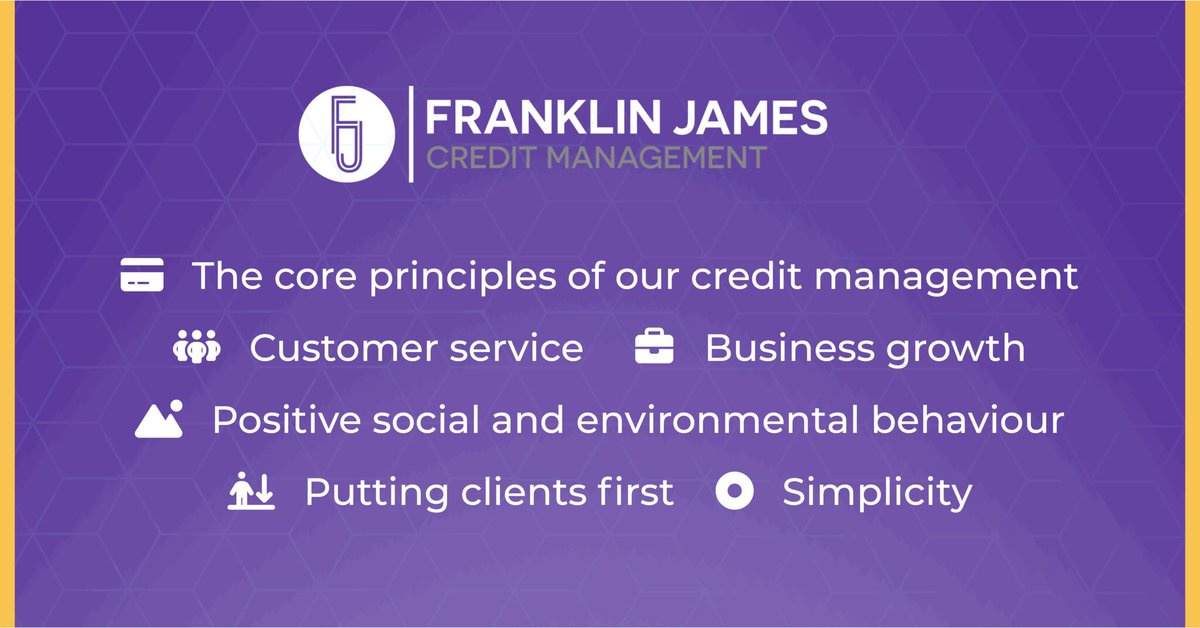 credit_james's tweet photo. Wondering how we do #CreditManagement? It all comes down to these key principles:​
​
💜 Customer service​
​
💜 Supporting business growth​
​
💜 Positive social and environmental behaviour​
​
💜 Putting clients first​
​
💜 Simplicity​
​
Learn more: https://t.co/LGOl6oOhx1. https://t.co/shPN3EBG5w
