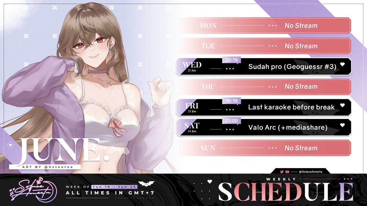 SolaceAmerta's tweet photo. i'll be having a quick break at the end of this month!! it will be around 2-3 weeks. i shall be back with more content in the future hehew!
Tagsπ·
General - #SolaceAmerta
Live - #SolaceLive
Clip - #SolaceClip
Art - #SolPAINt
Meme - #Solahaha
Sing - #Solasido
NSFW - #Solewd https://t.co/as0sS7OL7k