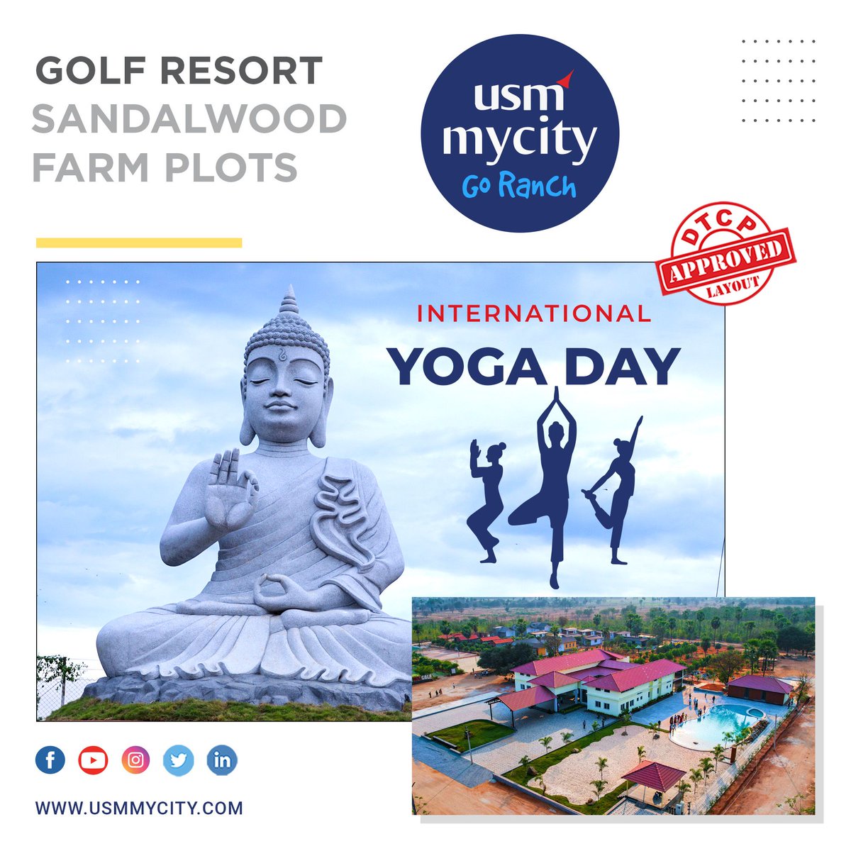 “Yoga is not just about the physical postures. It’s also about the breath, the mind, and the spirit. Happy International Yoga Day!!
#OpenPlots #MyCityGoRanch #PerfectFacing #DTCPApproved #Investment #SandalwoodPlots #Resort #PlotsForSale #BuyPlots #PlotsInAler #PlotsInHyderabad