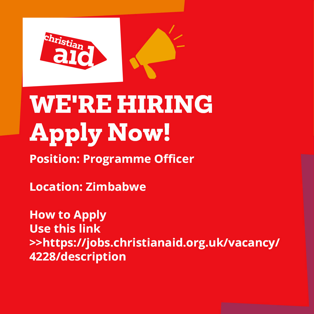 We are seeking to #recruit a Programme Officer🥳. The role is key is providing technical support to the Christian Aid Zimbabwe partners and programme through ICSP funding, and other funding sources.
Apply via this link: jobs.christianaid.org.uk/vacancy/4228/d…
Deadline: 04 July 2023